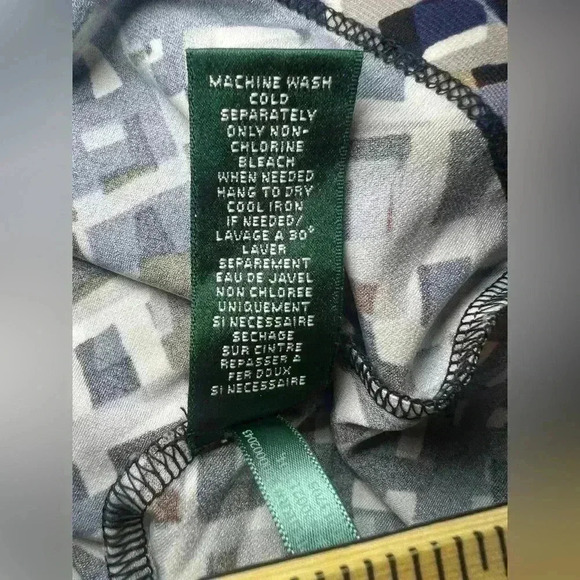 Lauren Ralph Lauren Faux Wrap Ruched Chain Jersey Dress – Size 12 - Picture 4 of 6